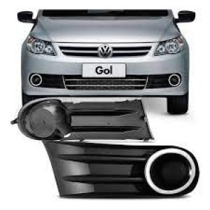 MOLDURA FAROL AUXILIAR GOL G5 09/10/11/12 SEM FURO COM FRISO CROMADO ESQUERDO