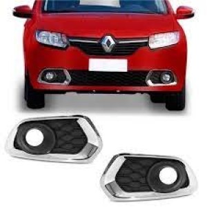 MOLDURA FAROL AUXILIAR SANDERO 15/16/17/18/19 COM FURO / COM FRISO CROMADO DIREITO