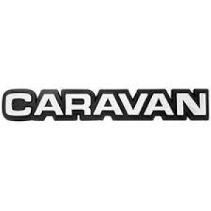 EMBLEMA (CARAVAN) CROMADO COM FUNDO PRETO
