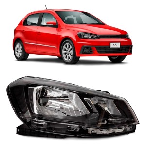 FAROL VW GOL/SAV/VOY G7 17/18/19 SIMPLES FRISO PRETO DIR