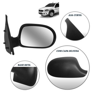 RETROVISOR PALIO/STRADA 11/ FIRE 2P FIXO LD PE QUADRADO