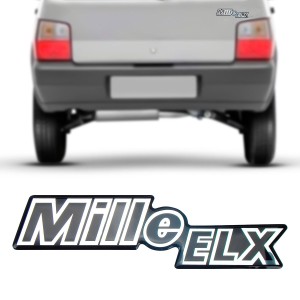 EMBLEMA (MILLE ELX) TODOS PRETO E CROMADO (RESINADO)