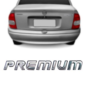 EMBLEMA (PREMIUM) MERIVA/ CORSA CROMADO E CONTORNO PRETO (RESINADO)
