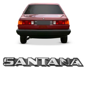 EMBLEMA (SANTANA) VW SANTANA 84/90 CROMADO COM FUNDO PRETO
