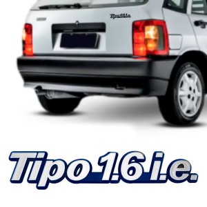 EMBLEMA (TIPO 1.6 I.E) FIAT TIPO 94/97 CROMADO COM FUNDO AZUL