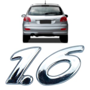 EMBLEMA (1.6) PEUGEOT 206 99/08 207 09/13 CROMADO