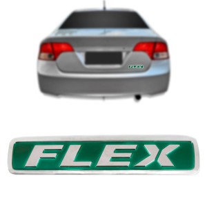 EMBLEMA (FLEX) HONDA CIVIC/ FIT 07/10 CROMADO