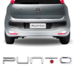 EMBLEMA (PUNTO) FIAT PUNTO 13/ CROMADO/PINGO VERMELHO
