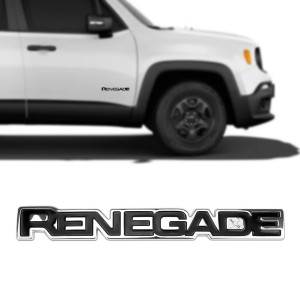 EMBLEMA LATERAL (RENEGADE) CROMADO/PRETO