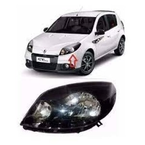 FAROL RENAULT SANDERO 12/14 ESQ MASCC.NEGRA