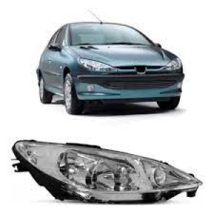 FAROL PEUGEOT 206 04/05/06/07/08/09 DIREITO DUPLO LISO