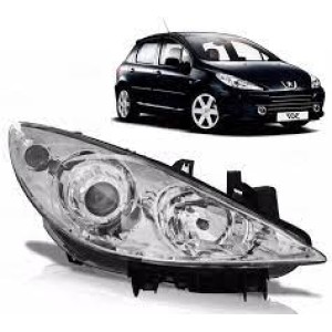 FAROL PEUGEOT 307 07/08/09/10/11/12/13/14 DIR CROMADO