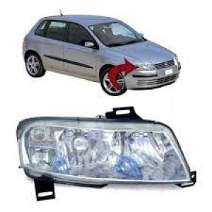 FAROL FIAT STILO 02/06 CROM SEM AUX PLUG QUADRADO DIR