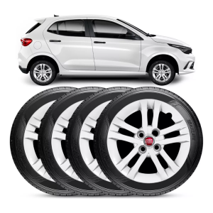 Jogo Calota Fiat Argo 2021 Aro 14 Prata