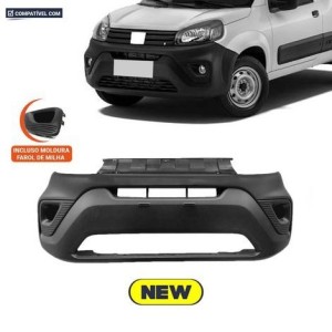 PARACHOQUE DIANTEIRO UNO/FIORINO VIVACE 10/11/12/13/14 PRETO TEXTURA COM FURO MILHA