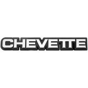 EMBLEMA (CHEVETTE) GM CINZA COM FUNDO PRETO