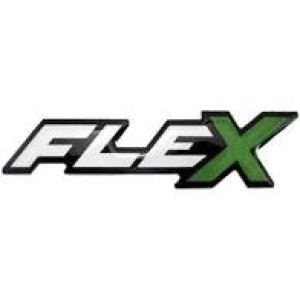 EMBLEMA (FLEX) FORD TODOS 04/09 PRATA E VERDE COM FUNDO PRETO (RESINADO)