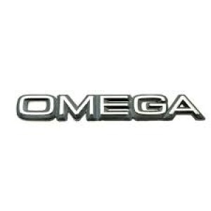EMBLEMA (OMEGA) 92/96 CROMADO COM FUNDO PRETO